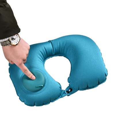 Neck Pillow Travel Inflatable Cooling Manual Push-type Inflatable Travel Neck and Back Pillow